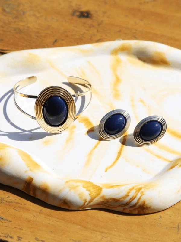Trevo Brand Conjunto Pedra Azul
